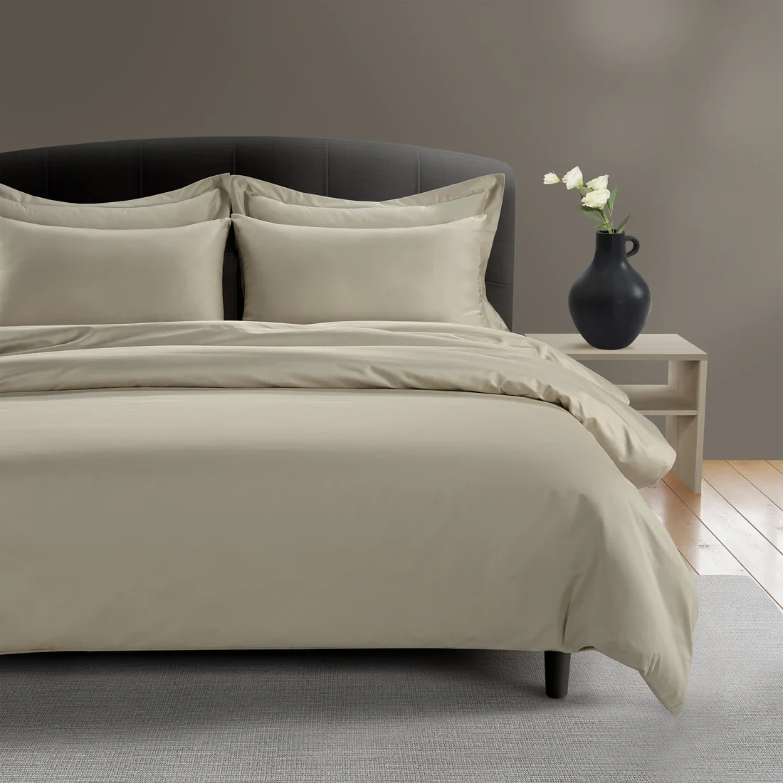 300 Thread Count Percale Peaceful Empress Bedding Set - Oatmeal - Image 4