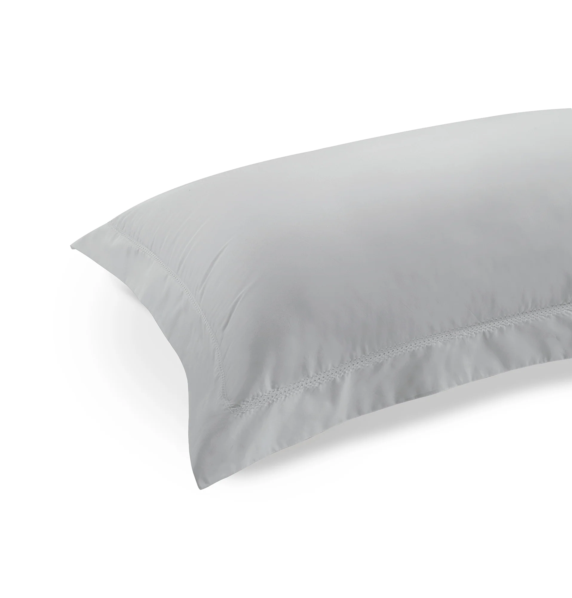 300 Thread Count Percale Pair (2 pillowcases) of Brookshire Pillowcases - Silver Dove Grey - Image 2