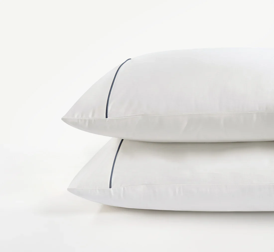 800 Thread Count Egyptian Cotton Duke of Bliss LUXE White Bedding Set - Graphite Grey Accent - Image 5
