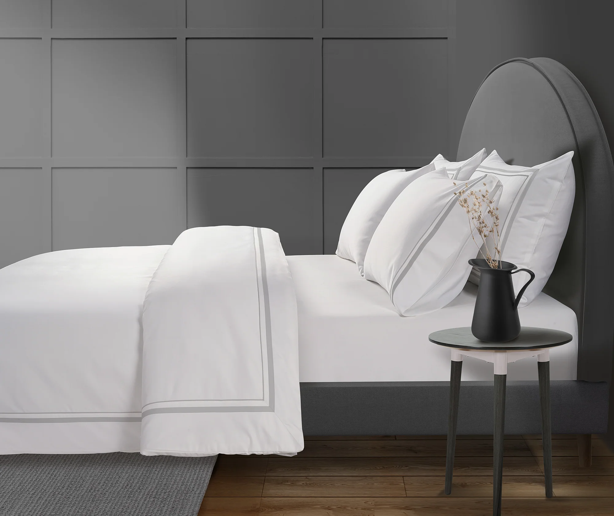 800 Thread Count Egyptian Cotton Royalton LUXE Bedding Set - Silver Dove Grey - Image 2