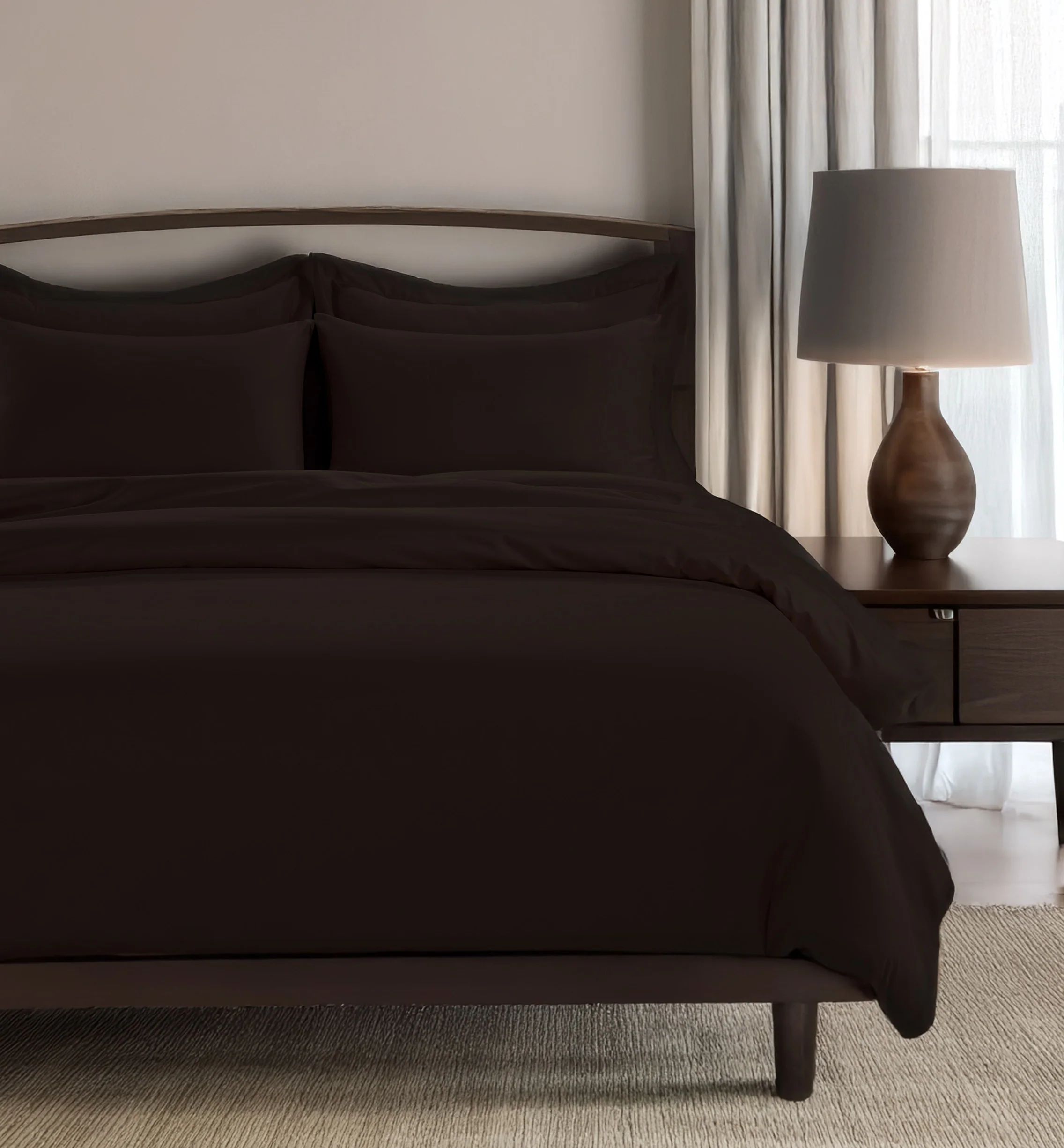 All Season Egyptian Giza Bedding Set - Coffee - Image 2