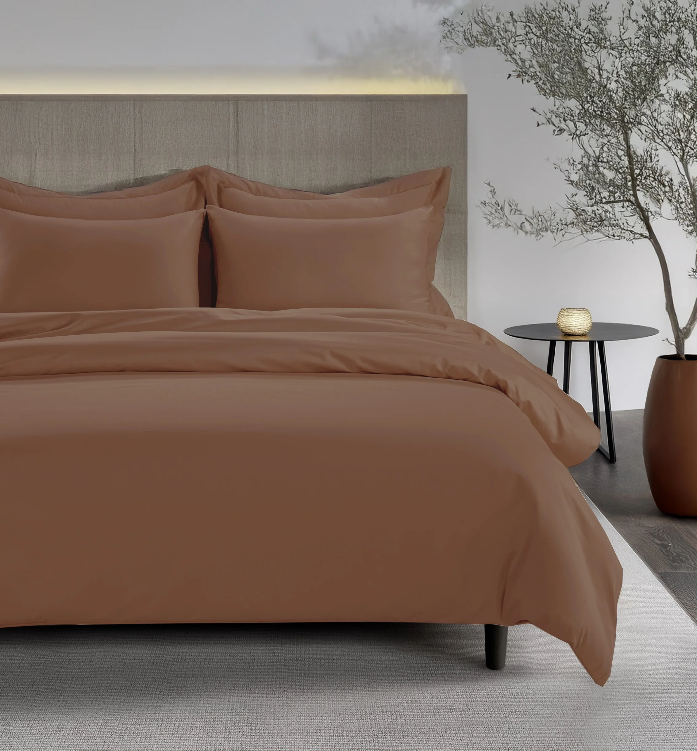 All Season Egyptian Giza Bedding Set - Mocha - Image 2