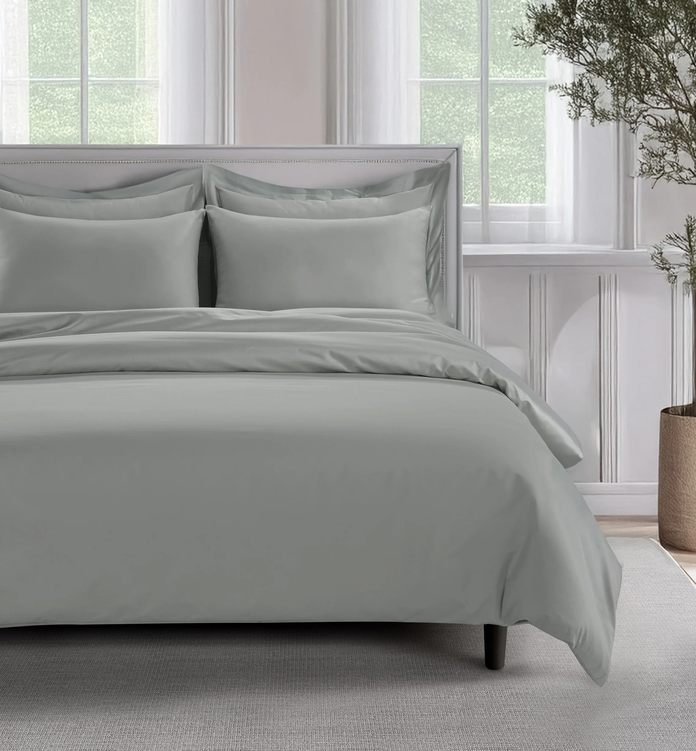 All Season Egyptian Giza Duvet Cover - Grey