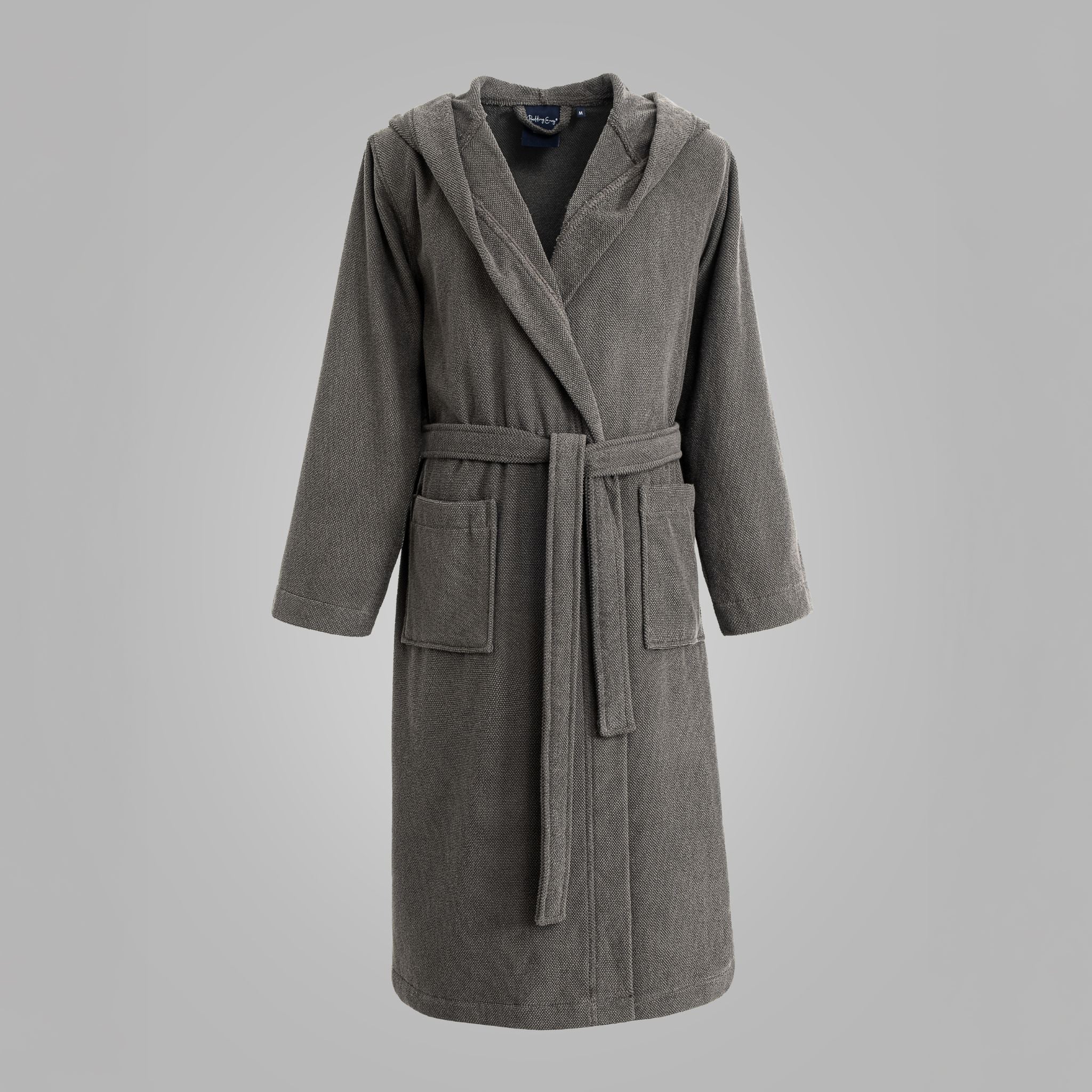 Ashford Hooded Bathrobe - Dark Grey - Image 2