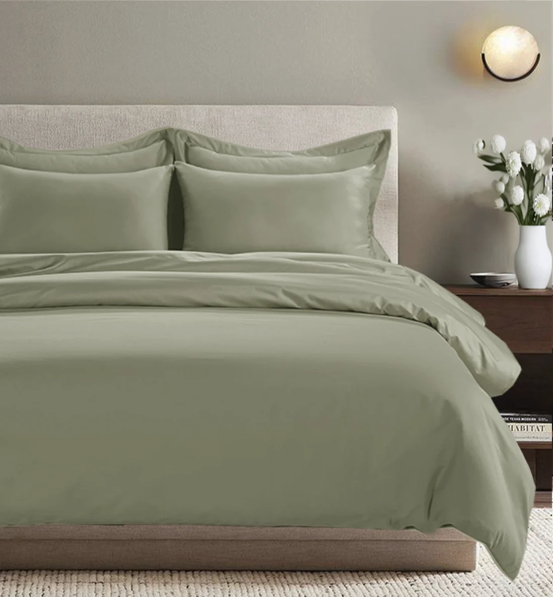 All Season Egyptian Giza Bedding Set - Sage - Image 3