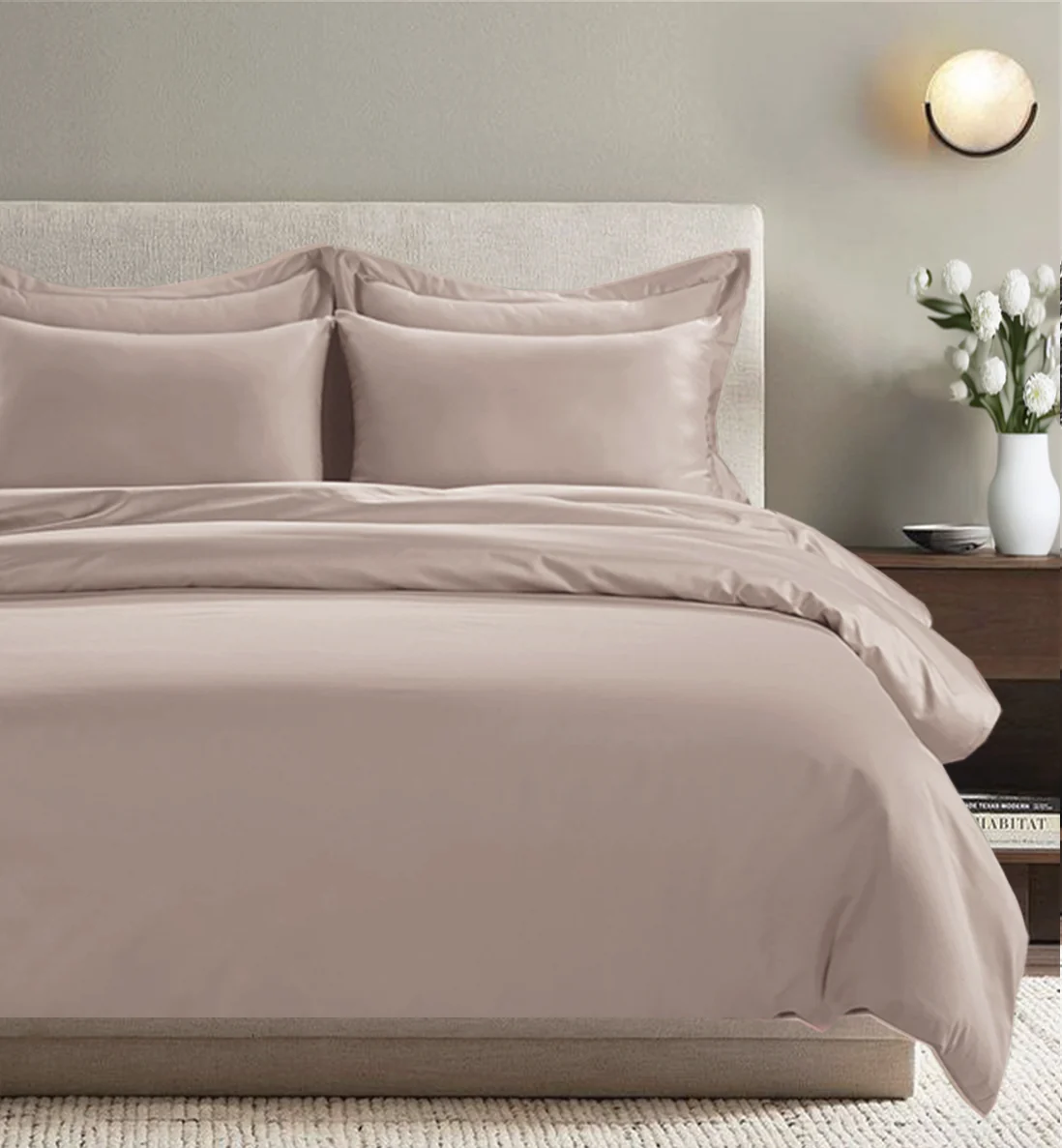All Season Egyptian Giza Bedding Set - Dusty Rose - Image 3