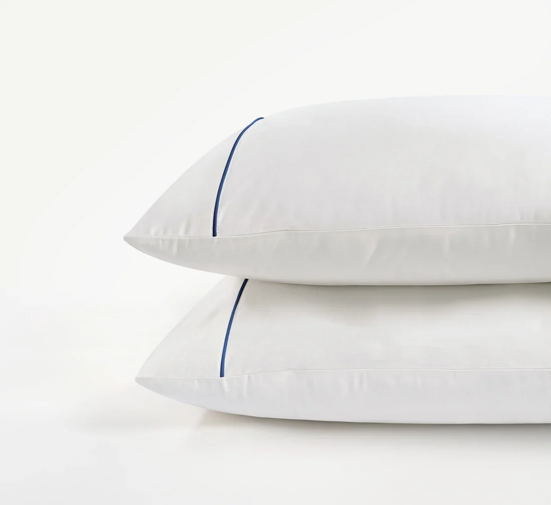 800 Thread Count Egyptian Cotton Duke of Bliss LUXE White Bedding Set - Navy Peony Accent - Image 5