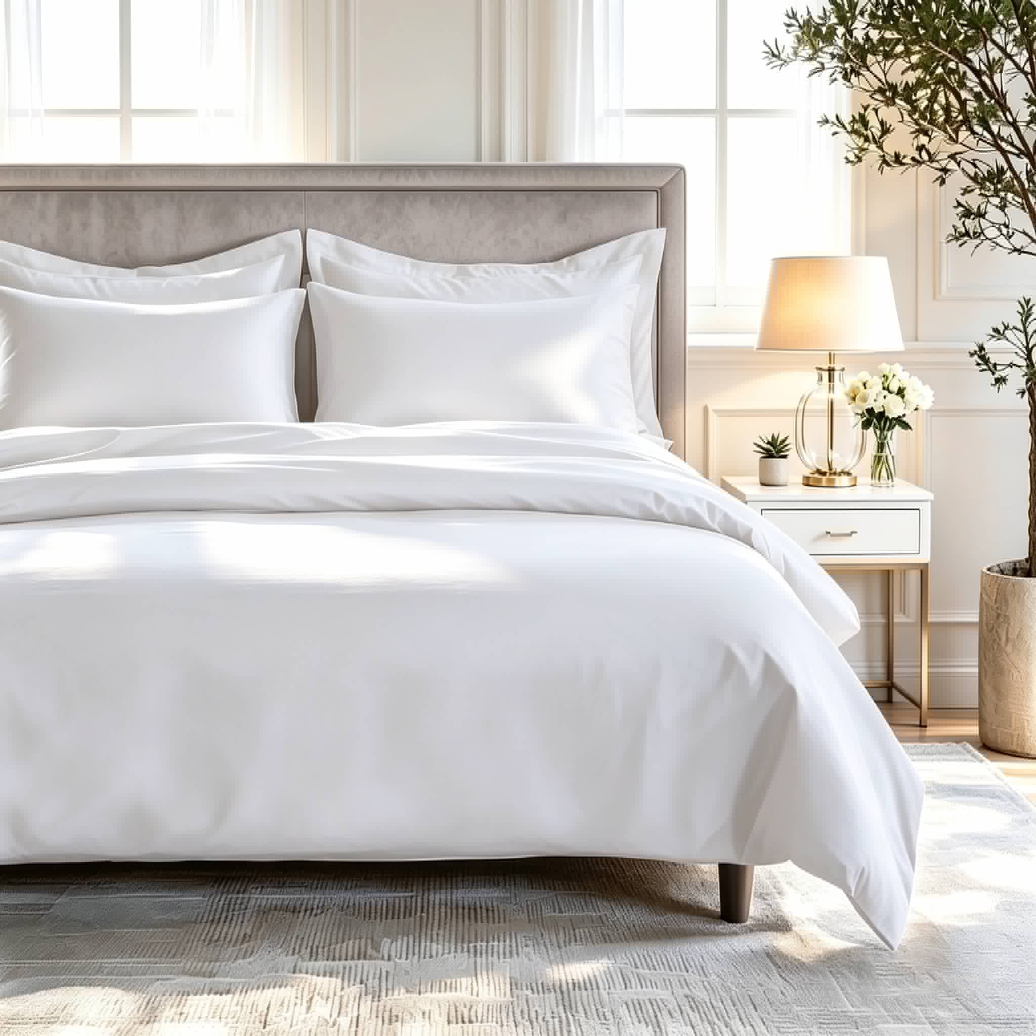 800 thread Count Egyptian Cotton Grand Splendour LUXE Duvet Cover - Sateen White