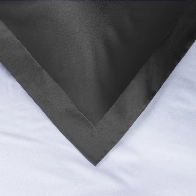 800 thread Count Egyptian Cotton Pair (2 Pillowcases) of Grand Splendour LUXE Pillowcases - Sateen Graphite Grey - Image 3