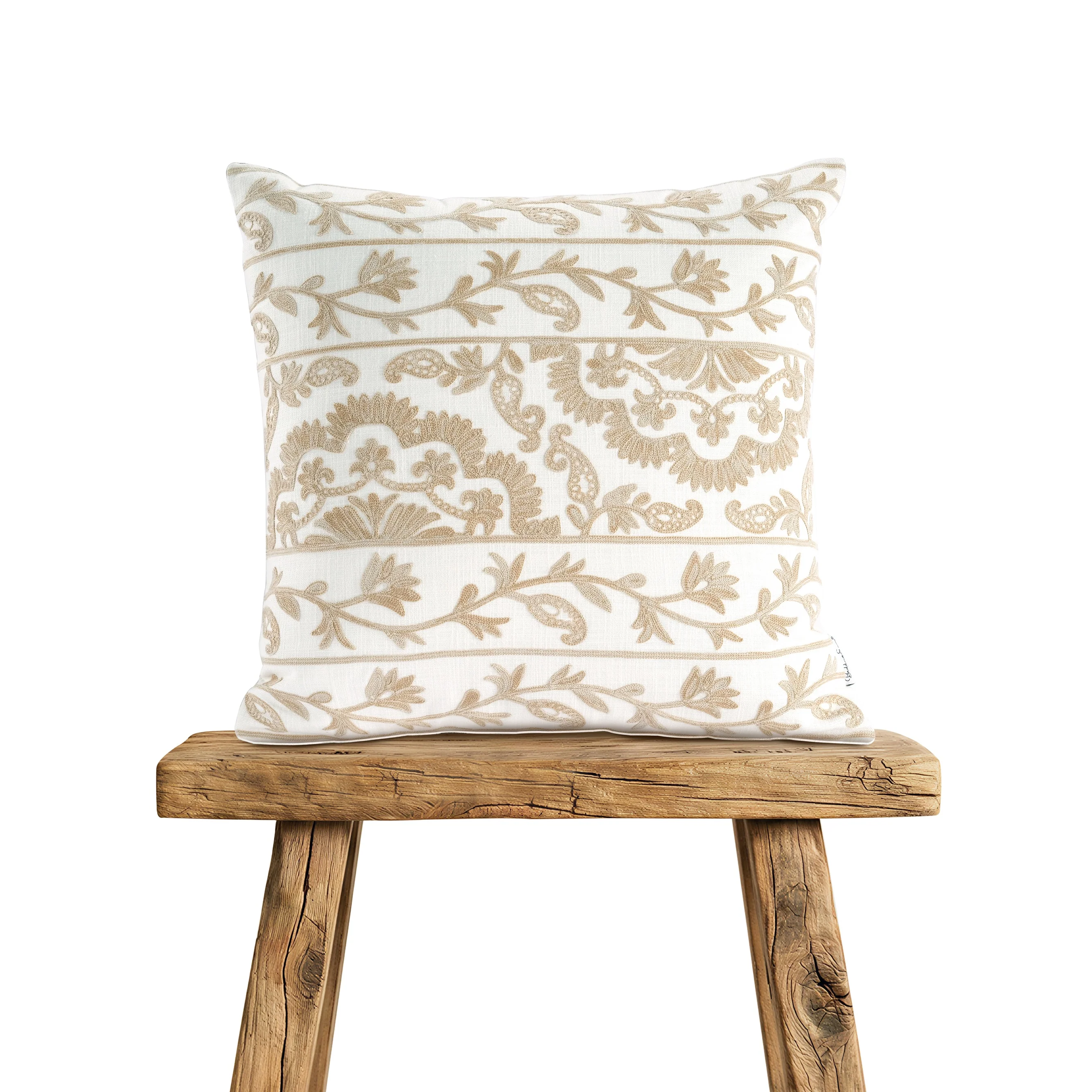 Heather Cushion - 1 Pair White/Natural (2 Cushions)