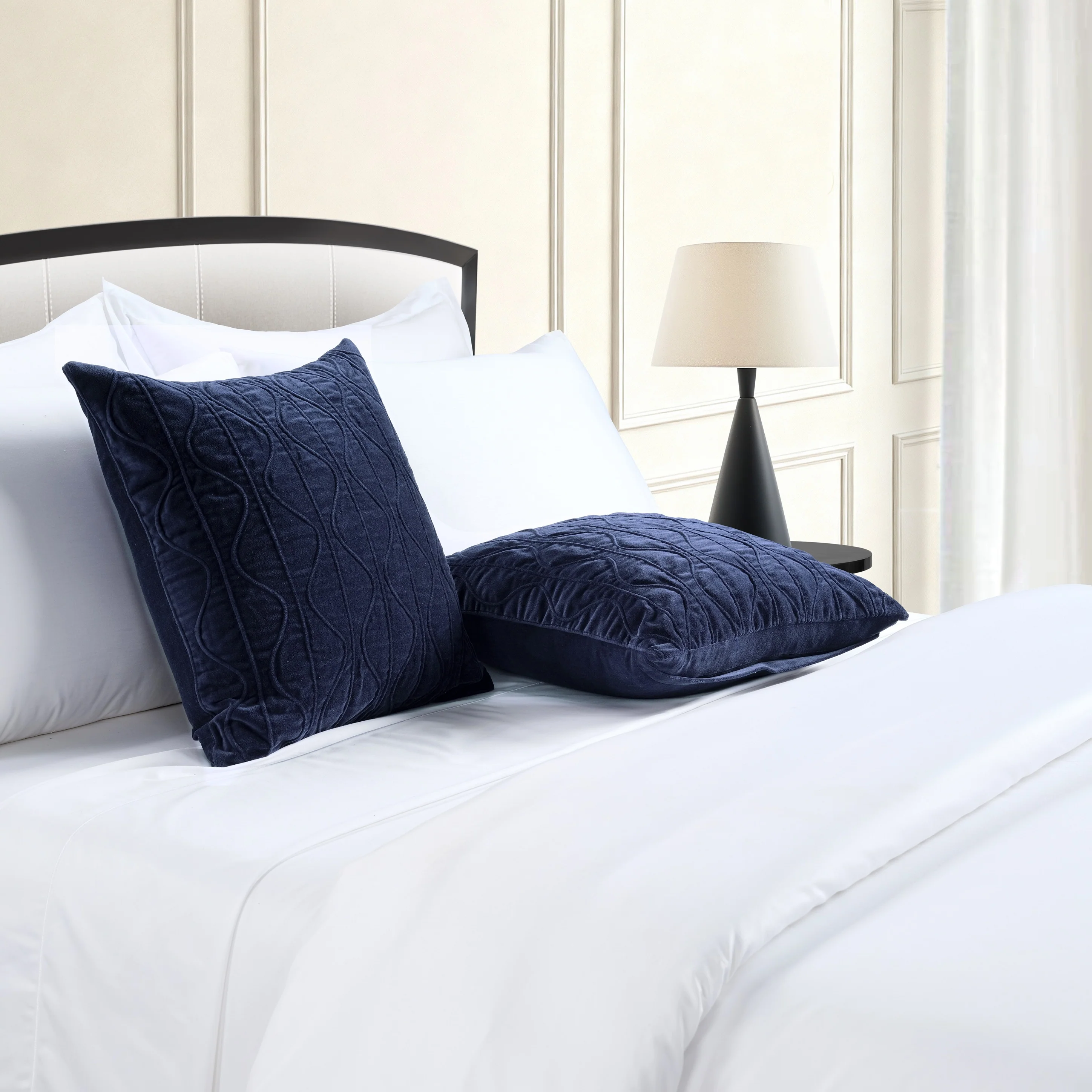 Xavier Cushion - 1 Pair Navy (2 Cushions) - Image 2